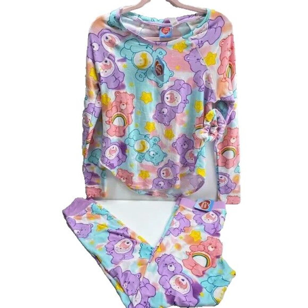 Care Bears Pj Set w Matching Hair Scrunchies, Women's Cute Lounge New with tags!